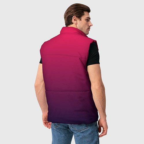 Мужской жилет RED to dark BLUE GRADIENT / 3D-Черный – фото 4
