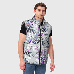 Мужской жилет Цветы Серый Букет, цвет: 3D-светло-серый — фото 2