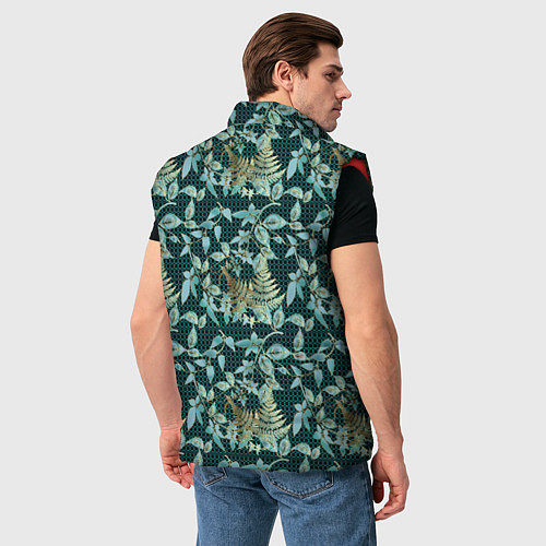 Мужской жилет Листья в 3D абстракция / 3D-Красный – фото 4