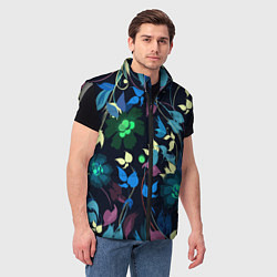 Мужской жилет Color summer night Floral pattern, цвет: 3D-светло-серый — фото 2