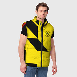 Мужской жилет Фк боруссия - fc borussia logo, цвет: 3D-красный — фото 2