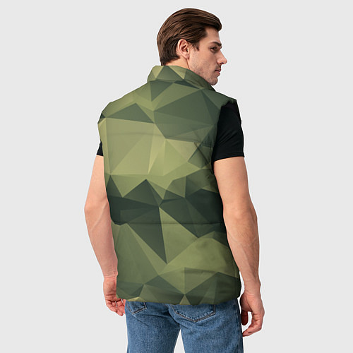 Мужской жилет 3д полигоны - камуфляж / 3D-Черный – фото 4