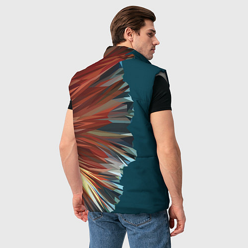 Мужской жилет Полигональные линии / 3D-Светло-серый – фото 4