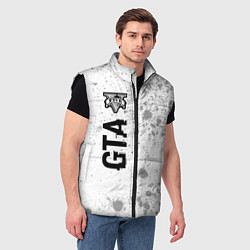 Мужской жилет GTA Glitch на темном фоне, цвет: 3D-черный — фото 2