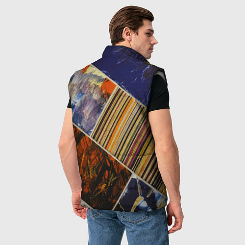 Мужской жилет Нарезка Из Постеров / 3D-Светло-серый – фото 4