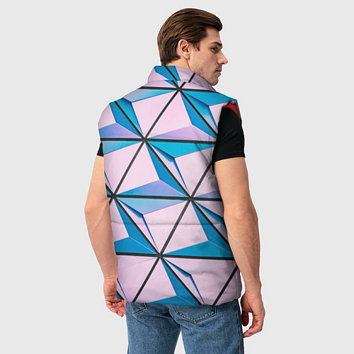 Мужской жилет 3D иллюзия-треугольники / 3D-Красный – фото 4