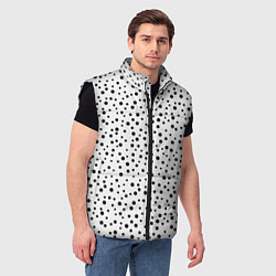 Мужской жилет Горошек На Белом Фоне, цвет: 3D-черный — фото 2