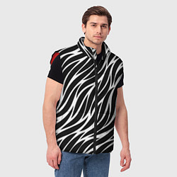 Мужской жилет Волнистые Листы, цвет: 3D-красный — фото 2