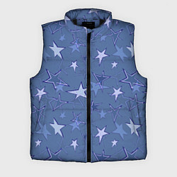 Мужской жилет Gray-Blue Star Pattern, цвет: 3D-черный