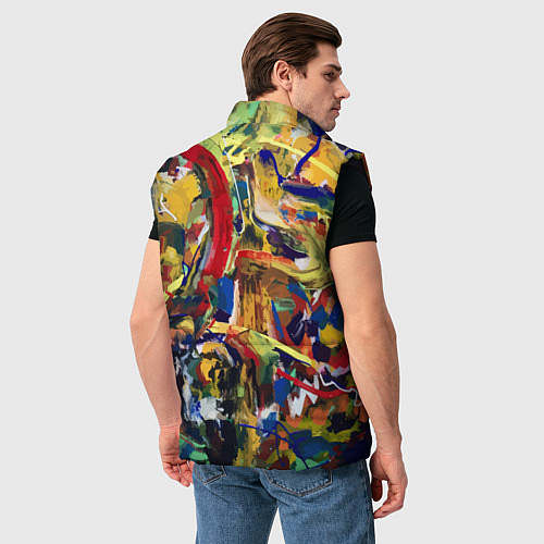 Мужской жилет Смелые экспрессивные мазки краски / 3D-Черный – фото 4