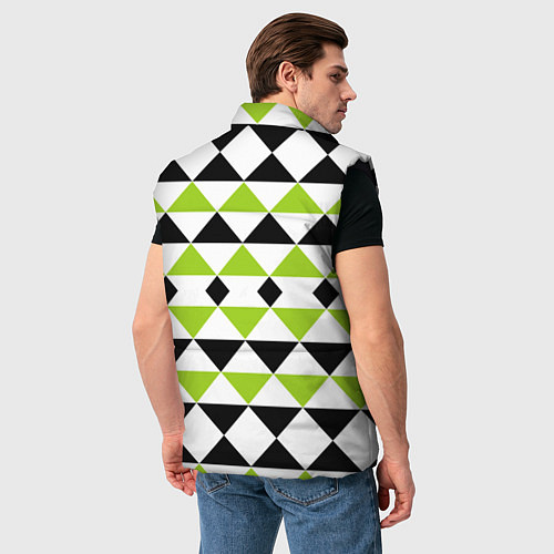 Мужской жилет Geometric shapes triangles треугольники / 3D-Черный – фото 4