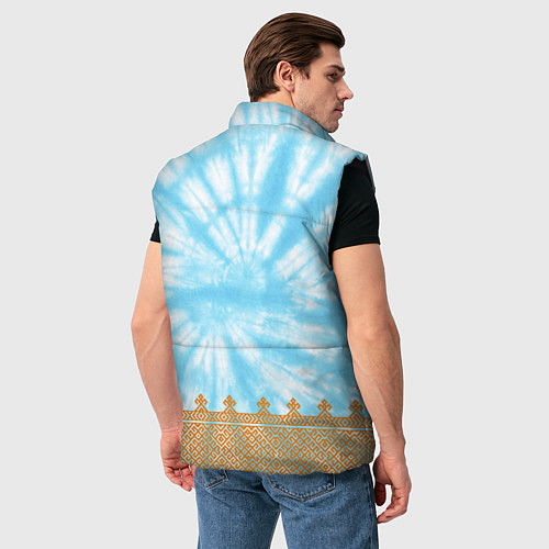 Мужской жилет Славянская тай-дай рубаха / 3D-Черный – фото 4
