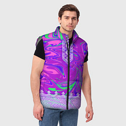 Мужской жилет Славянская рубаха с разводами, цвет: 3D-светло-серый — фото 2