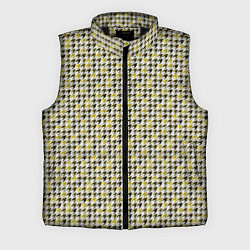 Мужской жилет Ломаная клетка, черная, горчичная гусиная лапка