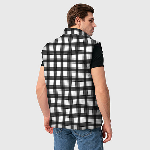 Мужской жилет Black and white trendy checkered pattern / 3D-Черный – фото 4