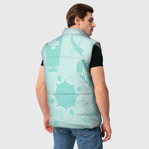 Мужской жилет Медицинские профессии / 3D-Светло-серый – фото 4