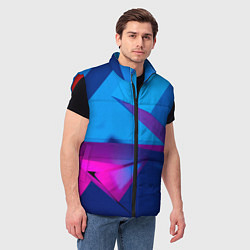 Мужской жилет Абстрактные геометрические фигуры - Синий, цвет: 3D-красный — фото 2