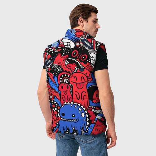 Мужской жилет Такие разные монстры / 3D-Красный – фото 4