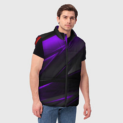 Мужской жилет Geometry Черный и фиолетовый, цвет: 3D-красный — фото 2