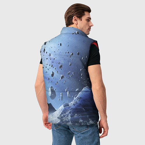 Мужской жилет Космический пейзаж с ледяными скалами / 3D-Красный – фото 4