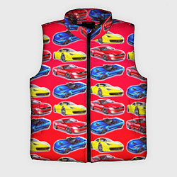 Мужской жилет Спортивные машины, цвет: 3D-черный
