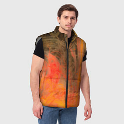 Мужской жилет Абстрактное множество красок - Оранжевый, цвет: 3D-светло-серый — фото 2