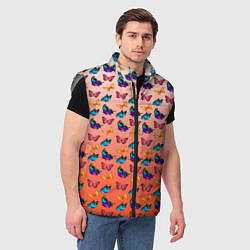 Мужской жилет Яркие и необычные бабочки, цвет: 3D-светло-серый — фото 2