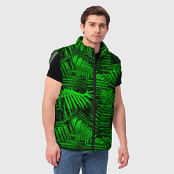 Мужской жилет Листья папоротника - текстура, цвет: 3D-светло-серый — фото 2