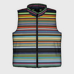 Мужской жилет Абстрактное множество разноцветных линий, цвет: 3D-черный