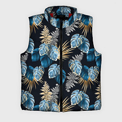 Мужской жилет Свет неоновых листьев, цвет: 3D-красный