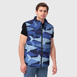 Мужской жилет Акулий камуфляж - паттерн, цвет: 3D-черный — фото 2