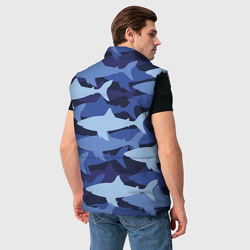 Мужской жилет Акулий камуфляж - паттерн / 3D-Черный – фото 4