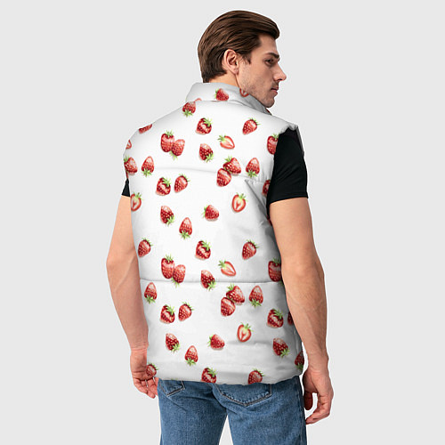 Мужской жилет Клубничка, паттерн / 3D-Черный – фото 4