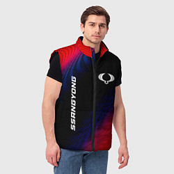 Мужской жилет SsangYong красный карбон, цвет: 3D-черный — фото 2