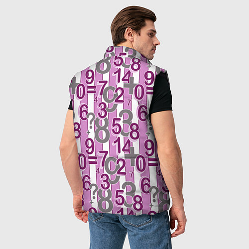 Мужской жилет Бело-розовый узор Арифметика / 3D-Черный – фото 4