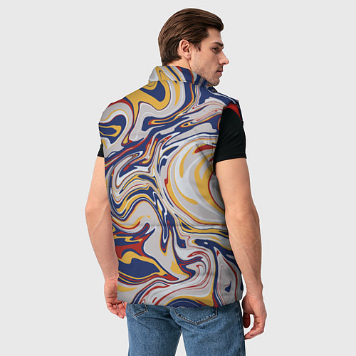 Мужской жилет Лунные разводы красок / 3D-Красный – фото 4