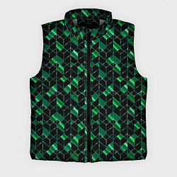 Мужской жилет Геометрический узор, зеленые фигуры на черном