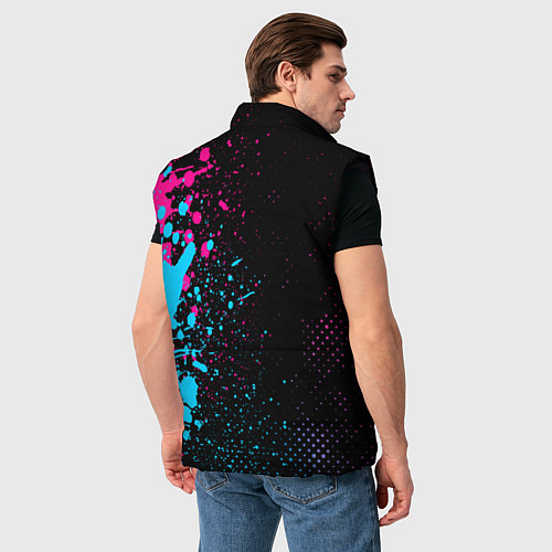 Мужской жилет BMW - neon gradient: по-вертикали / 3D-Черный – фото 4