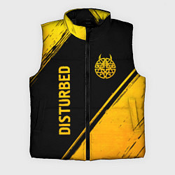 Мужской жилет Disturbed - gold gradient: символ и надпись вертик, цвет: 3D-черный