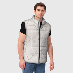 Мужской жилет Абстрактные геометрические линии и точки, цвет: 3D-черный — фото 2