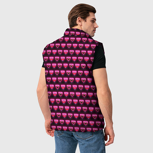 Мужской жилет Poppy Playtime - Kissy Missy Pattern - Huggy Wuggy / 3D-Черный – фото 4