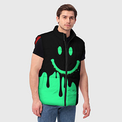 Мужской жилет Смайлик с подтеками, цвет: 3D-красный — фото 2