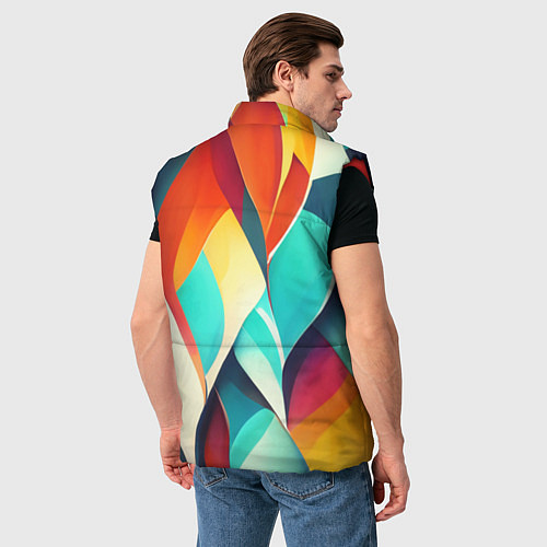Мужской жилет Красивые многоцветные узоры / 3D-Красный – фото 4