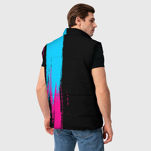 Мужской жилет Land Rover - neon gradient: по-вертикали / 3D-Черный – фото 4