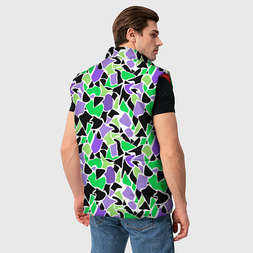 Мужской жилет Зелено-фиолетовый абстрактный узор / 3D-Красный – фото 4