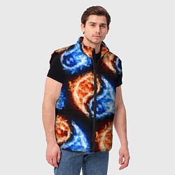 Мужской жилет Инь - янь, огонь - вода, паттерн, цвет: 3D-черный — фото 2