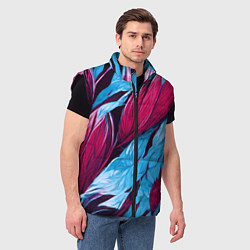 Мужской жилет Яркие экзотические перья, цвет: 3D-черный — фото 2
