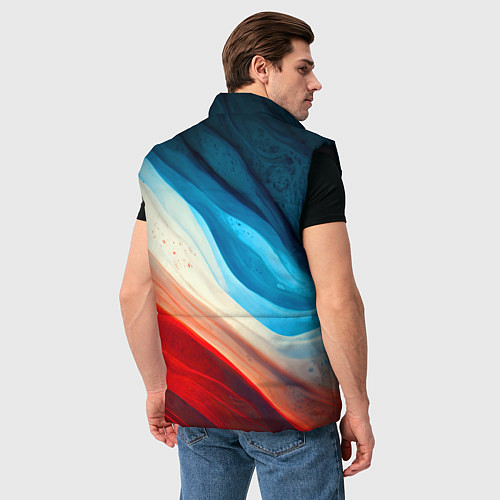 Мужской жилет Неоновые яркие волны / 3D-Черный – фото 4