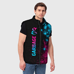 Мужской жилет Garbage - neon gradient: по-вертикали, цвет: 3D-черный — фото 2