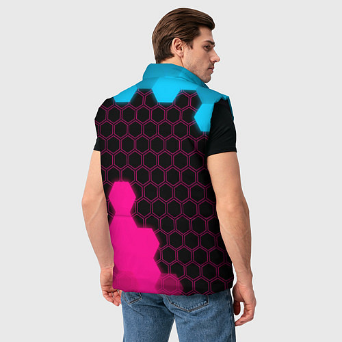 Мужской жилет GTA - neon gradient: надпись, символ / 3D-Черный – фото 4